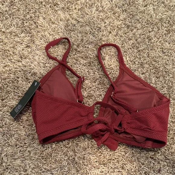 Redish Brown Textured Bikini Top - Picture 2 of 4